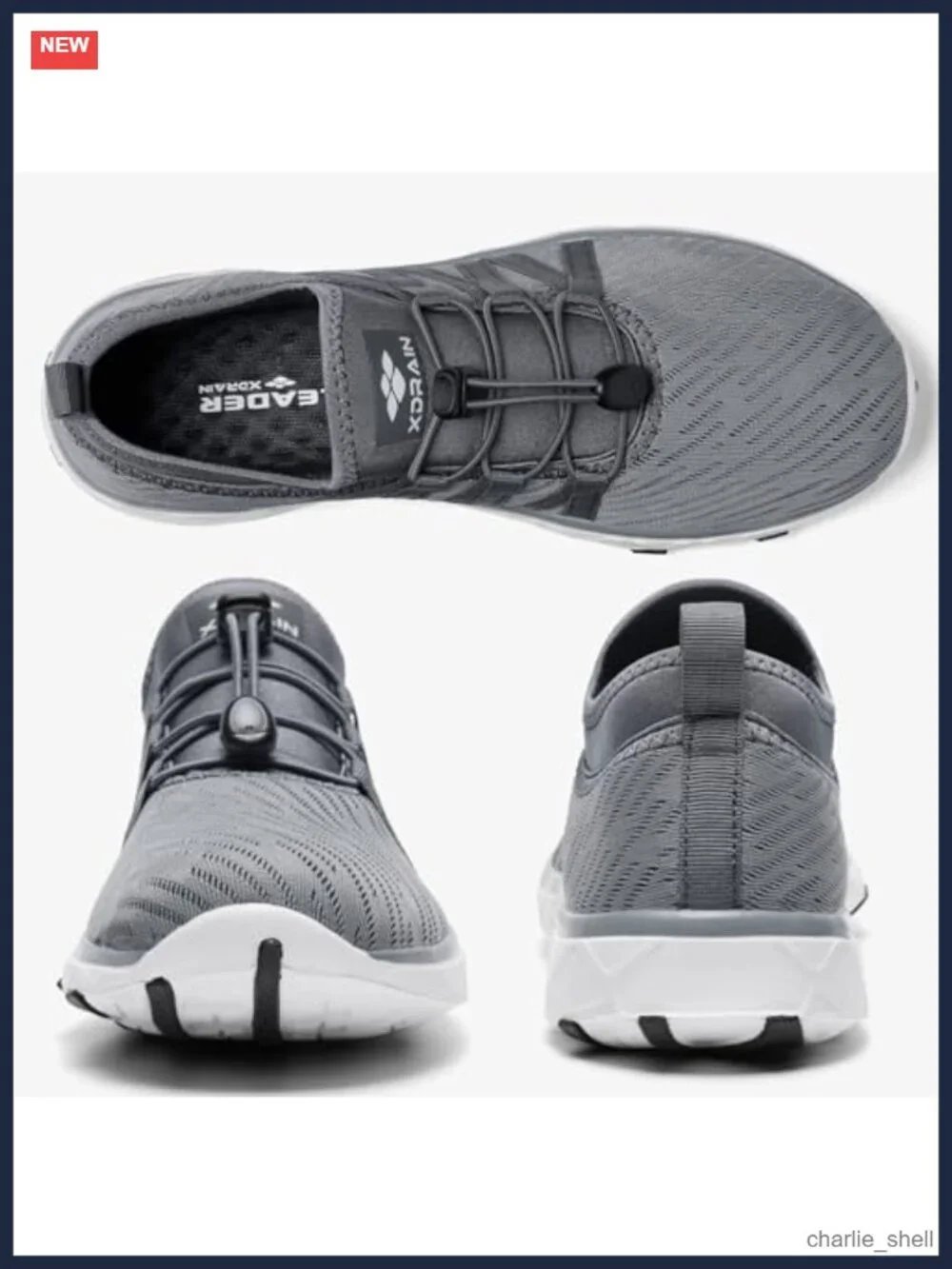 Men's Quick Drying Aqua Water Shoes Mesh Slip-On Drain Outsole